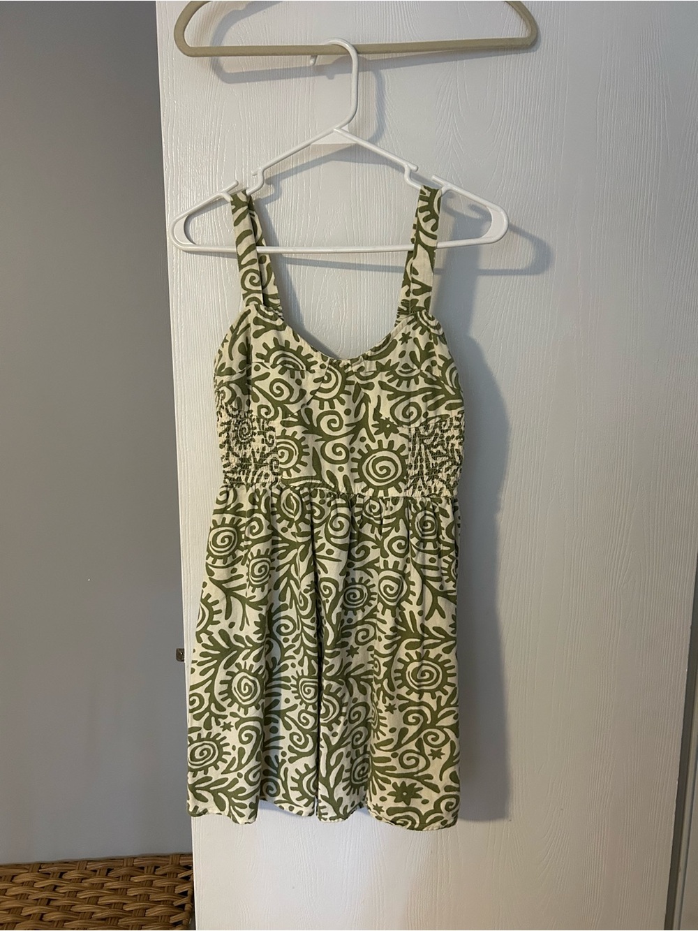 Green patterned dress